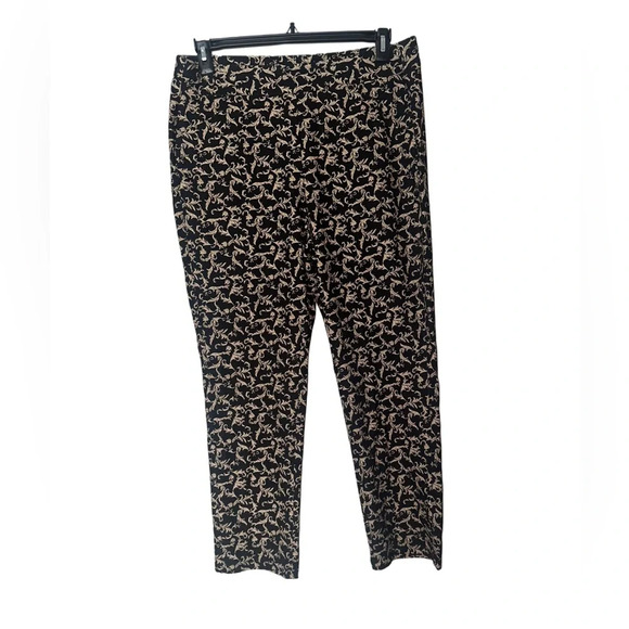 Women’s Slim-Fit Patterned Ankle Pants - Black/Gold Print. Chico’s size 12 - Picture 4 of 6